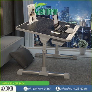 Bàn làm việc tại nhà, Bàn học sinh gấp gọn thông minh hiện đại Green Furni, Vân Gỗ ĐEN XDKUS