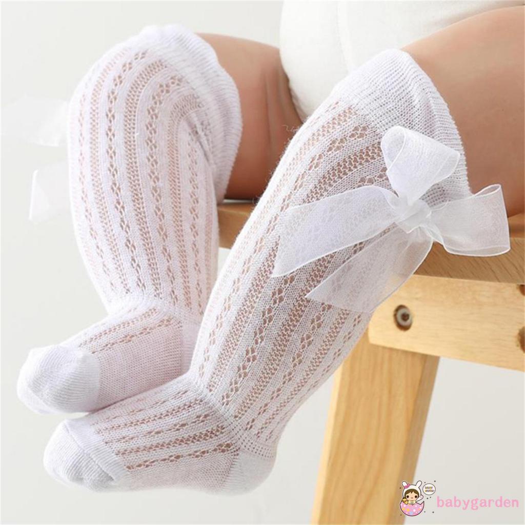 Đôi Vớ Dài Thoáng Khí Đính Nơ Dễ Thương Dành Cho Bé Gái