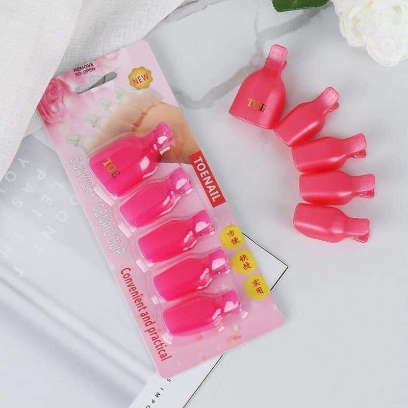 Kẹp ủ tháo gel móng chân - Bộ 5 kẹp nhựa bền chắc chuyên dụng cho dân làm móng