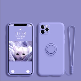 Iphone 11 12 13 14 15 Pro Max 12 13 mini Silicone Nhẫn Giá Đỡ Chân Đế Ốp Lưng Điện Thoại Dây Mềm