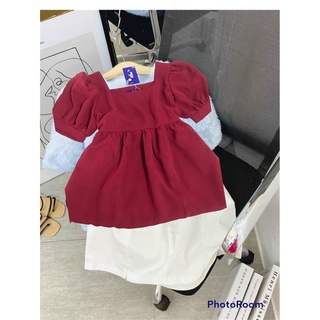 Áo bầu babydoll ViBa [AB1] áo kiểu chất đũi mềm không co giãn cổ vuông