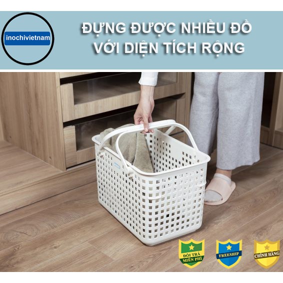 Làn đi sinh Có Nắp - Giỏ xách quai giữa có nắp Inochi Nhựa Cao Cấp Chắc Chắn Sang Trọng Gọn Gàng  Đựng Được Nhiều Đồ