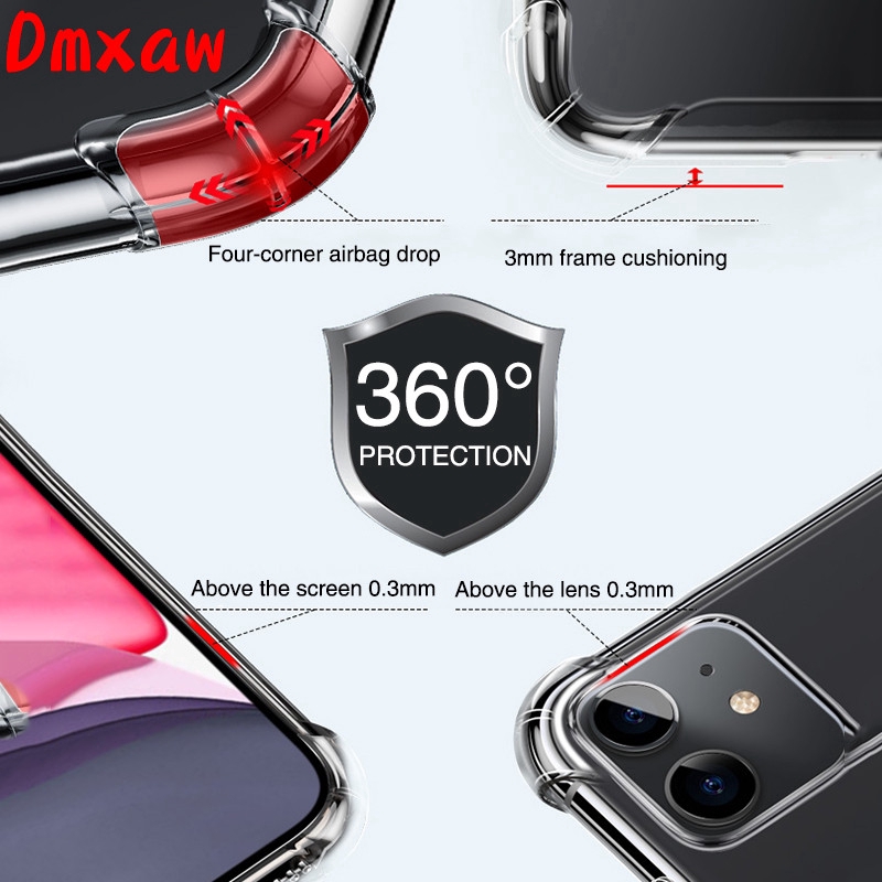 Ốp Điện Thoại Mềm Trong Suốt Chống Sốc Cho iPhone 13 12 Pro Max 12 13 Mini 11 Pro Xs