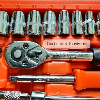 Bộ đồ nghề 46 chi tiết hãng Kapusi K-9819 hệ 1/4 inch chuyên dụng sửa ô tô xe máy