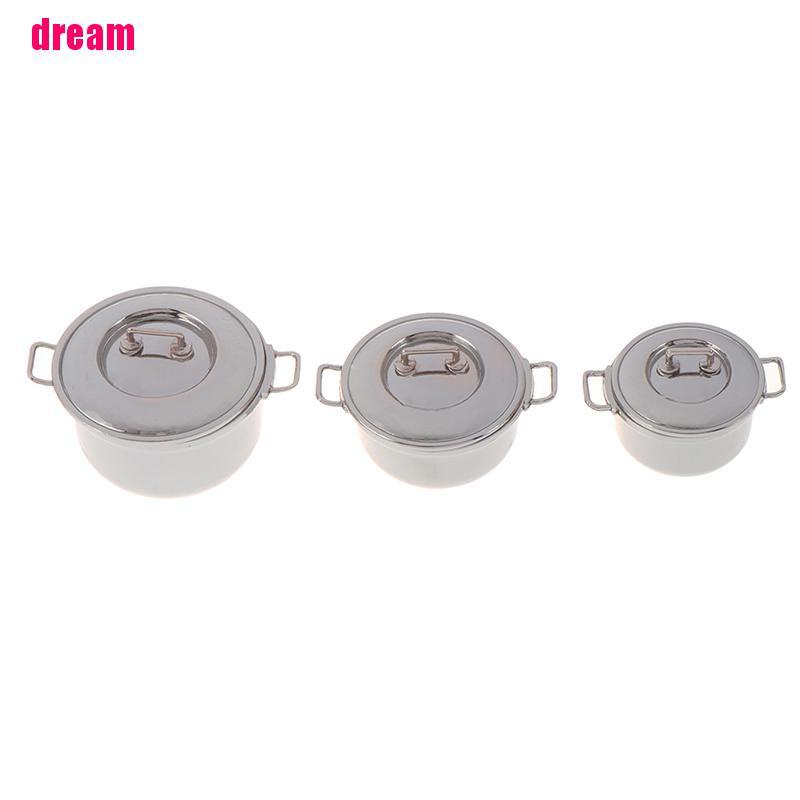 Mô Hình Nồi Nấu Ăn Bằng Thép Không Gỉ Tỉ Lệ 1 / 12 Trang Trí Nhà Búp