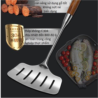 Xẻng Lật ,Chiên Cá Chất Liệu INOX 304 Tay Cầm Chống Nóng, Dụng Cụ Nhà Bếp Hữu ích