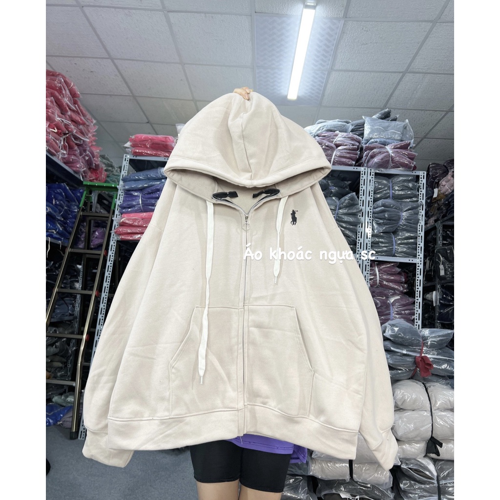 Áo Khoác Nỉ Hoodie logo ngựa Trơn Nam Nữ Ulzzang Unisex logo thêu, chất nỉ đanh [FREE SHIP].