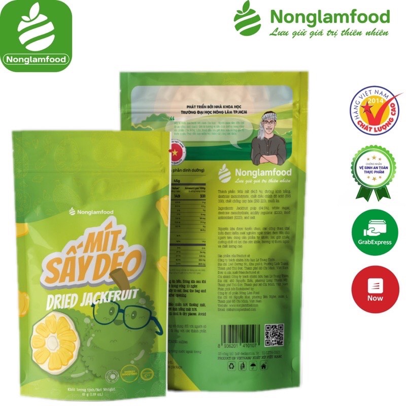 Mít sấy dẻo Nông Lâm Food  túi 45g.