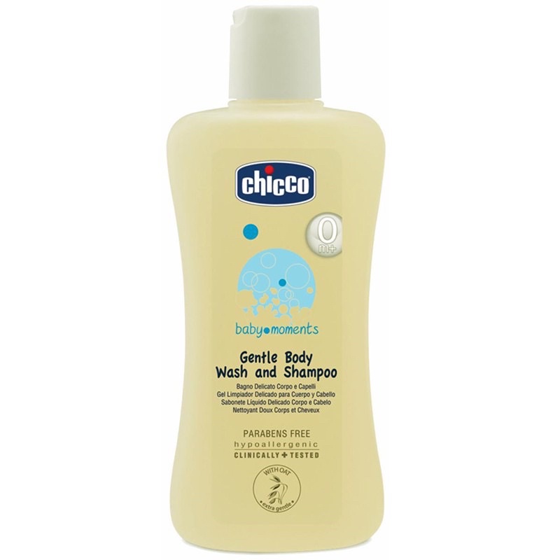 Sữa tắm gội Chicco chính hãng Chiết xuất Yến mạch/ Hoa Cúc/ Hương Phấn cho bé 0M+ 200ml 500ml