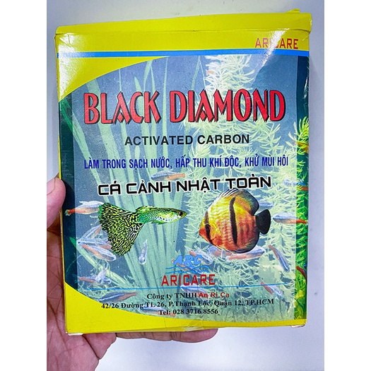 THAN HOẠT TÍNH BLACK DIAMOND ARICARE ACTIVATED CARBON KHỬ MÙI TANH BỂ CÁ CẢNH 250G