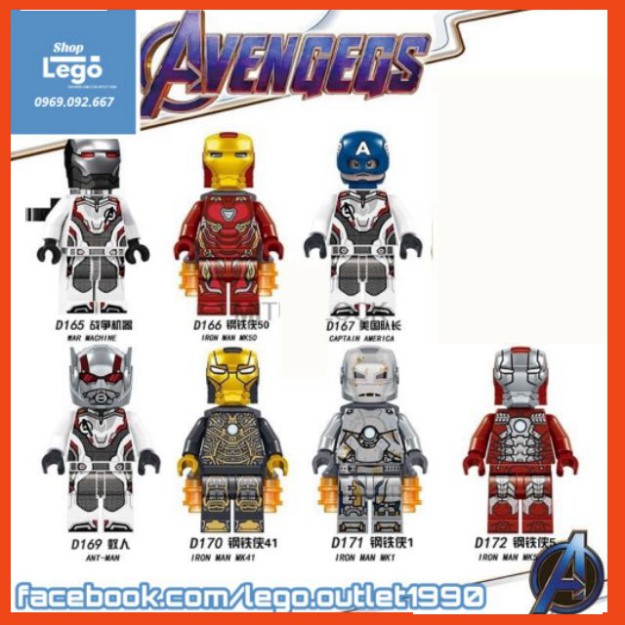 Xếp Hình Iron Man Captain America Mk5 Mk1 Mk41 Mk50 Ant Man Avengers  Endgame Lego Minifigures Lele D165 D172 | Shopee Việt Nam