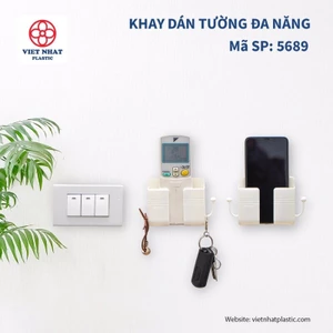 Khay để điện thoại,điều khiển remote TV, Điều hòa dán tường bàn làm việc siêu dính [GIÁ SỈ]