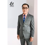 Bộ vest nam 2 nút trung niên màu xám đậm tặng kèm cà vạt ghim cài full size có hộp đựng làm quà tặng — ảnh 7