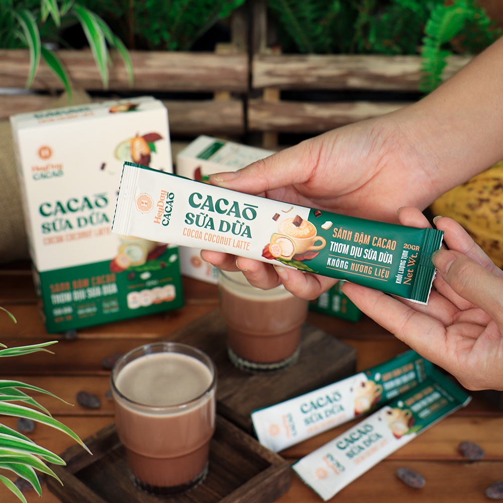 Ảnh Bột Cacao Sữa Gói Tiện Lợi 20g - Vị truyền thống, Vị sữa dừa - Đậm vị từ cacao nguyên chất - Heyday 3