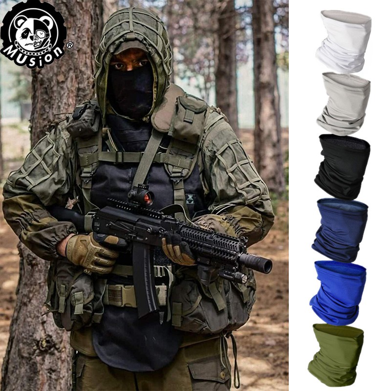Musion Lưới Thoáng Khí Vải Xe Máy Mặt nạ Nhanh Khô Chống Nắng Byff Bandana Khối Lượng Lỗ Thông Hơi Đầu Khăn Mặt Khăn Cho Đi Xe Máy Và Xe Đạp