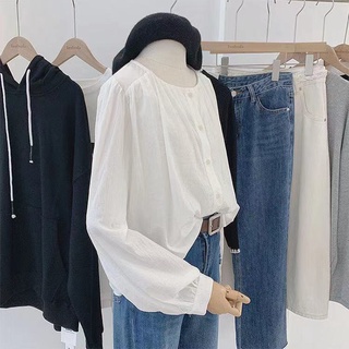 Áo Sơ Mi Nữ Tay Dài Dáng Rộng Phong Cách Hàn Quốc Baju Baju Wanita Lengan Panjang