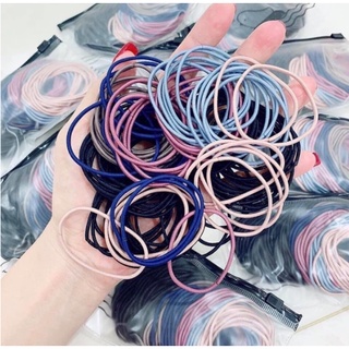 Túi zip 100 sợi thun cột tóc Hàn Quốc siêu dễ thương, dây buộc tóc,thun buộc co giãn ThunBToc