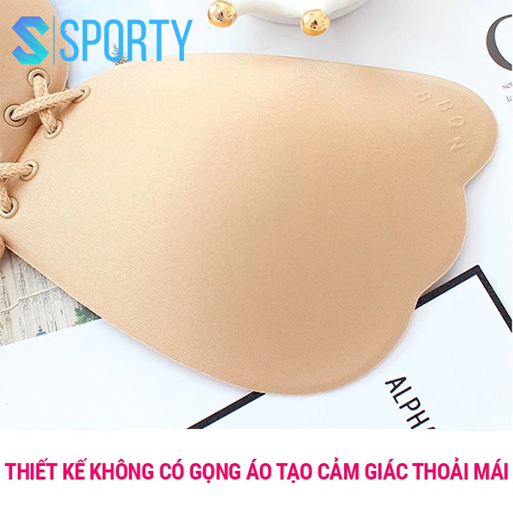 Áo bra không dây SPORTY ML2, miếng dán nâng ngực không quai dây rút thiết kế an toàn