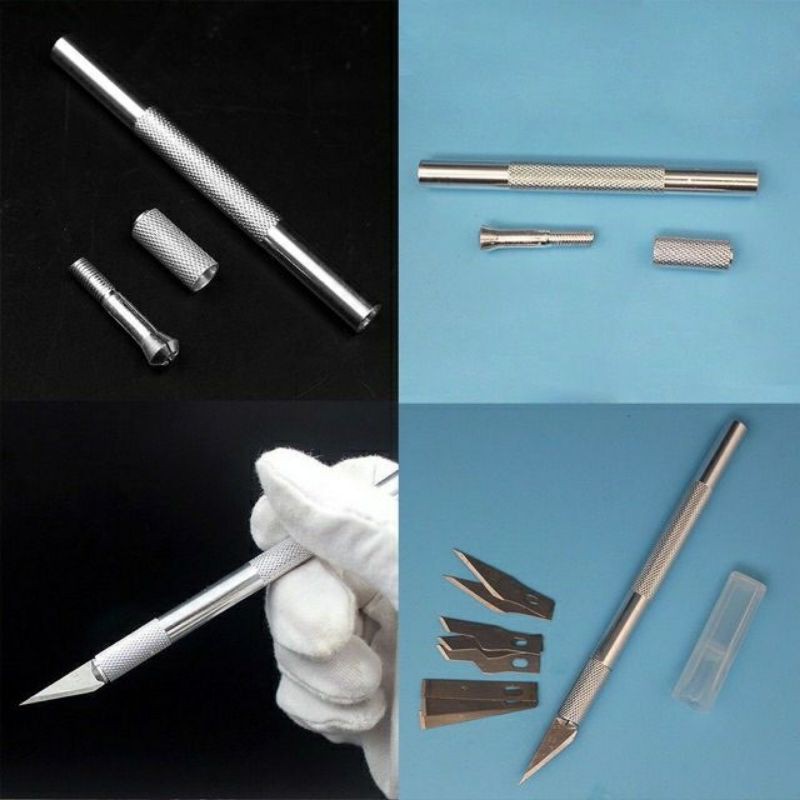 Dao cắt bột nail inox tặng kèm 5 lưỡi dao thay thế