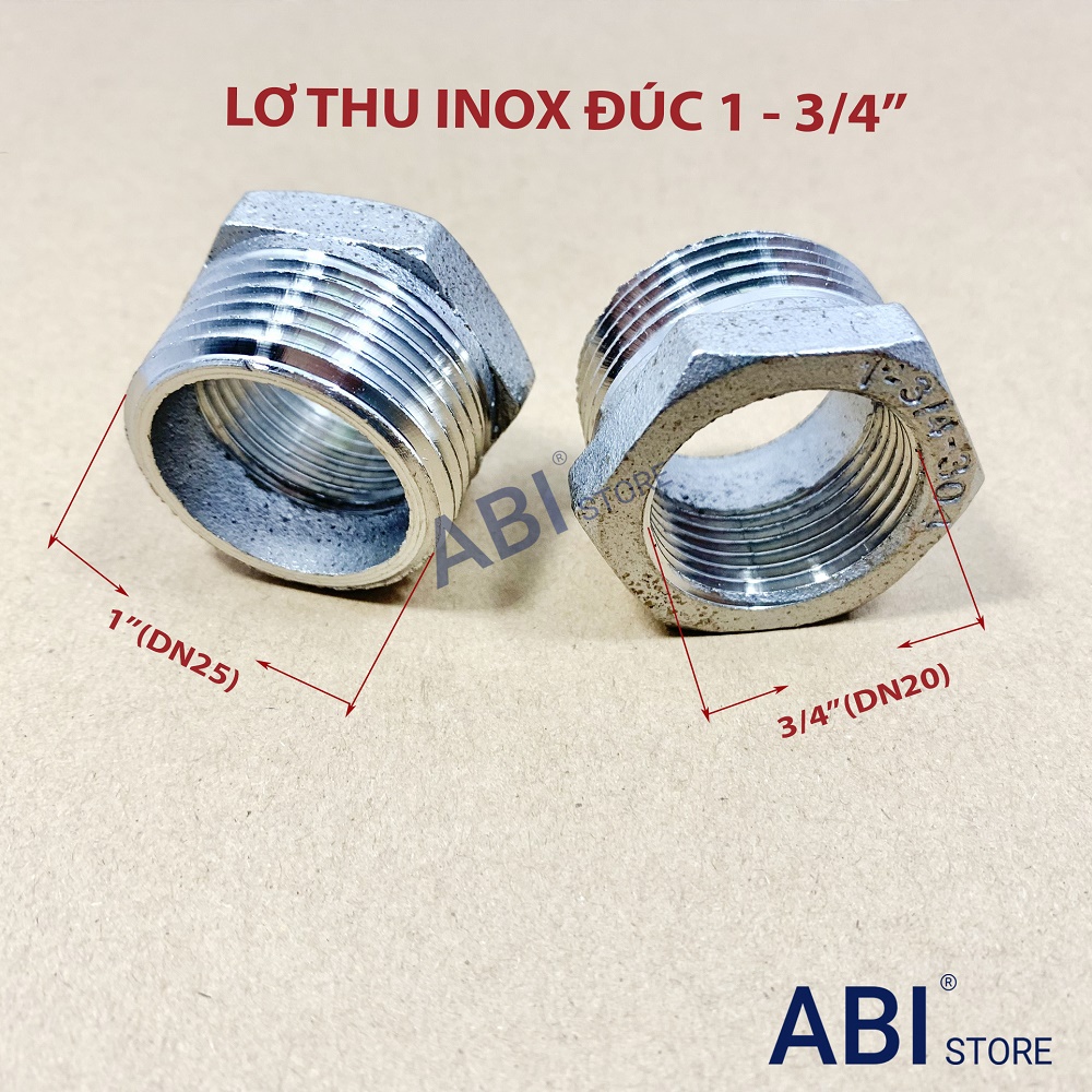 Lơ thu inox ren ngoài 34 về ren trong 27, cà rá thu 1-3/4'' đúc hàng ...