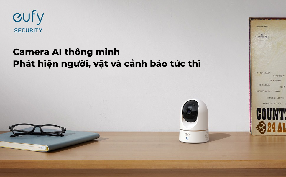 Camera trong nhà Eufy indoor 2K T8410121 xoay 360 độ Tương thích