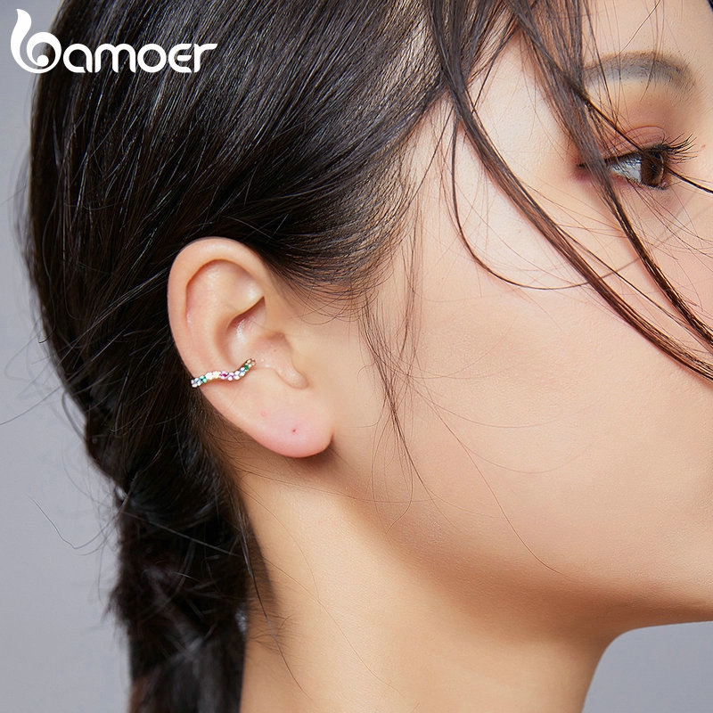 1 Khuyên Tai bamoer 925 Bằng Bạc Thật Phong Cách punk Thời Trang Unisex sce894