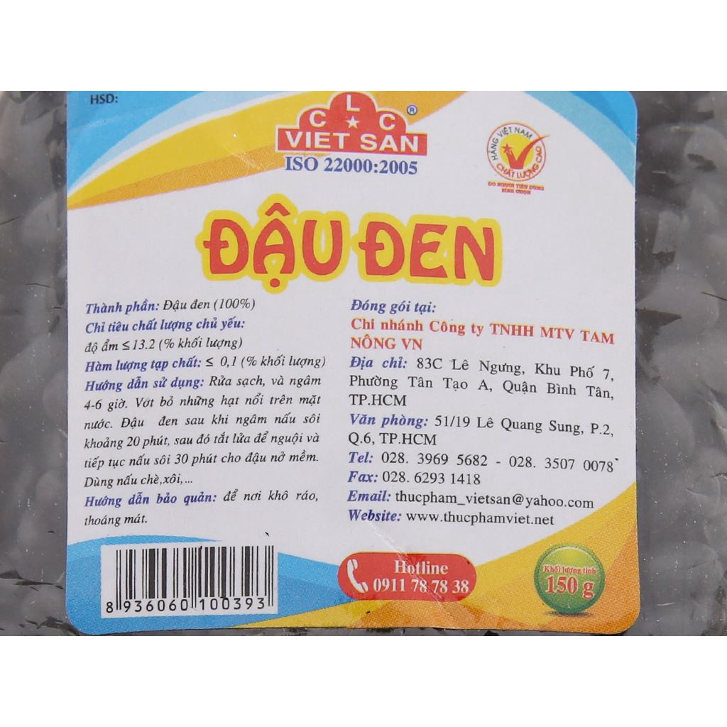 Đậu Đen Việt San Loại 1 150g/300g/500g - Hạt Chắc Mẩy, Ninh Nhanh Nhừ, Nấu Chè Giải Nhiệt