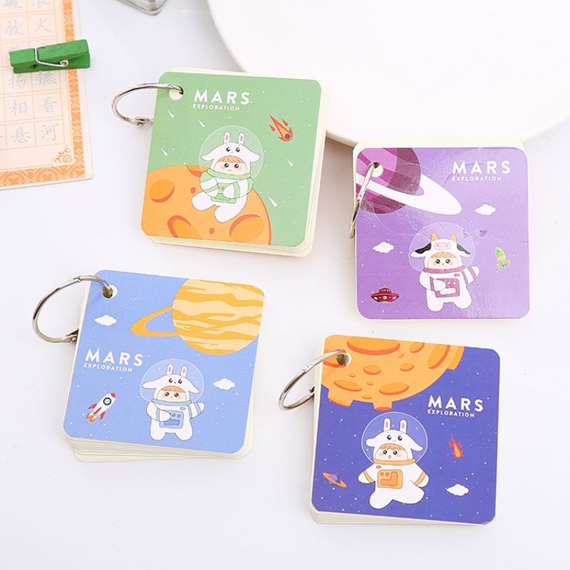 Flashcard học từ vựng vuông 7x7cm giấy đẹp, thiết kế thông minh, tiện học tiếng anh nhật hàn | BigBuy360 - bigbuy360.vn
