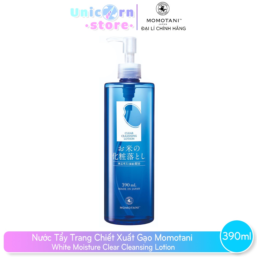 Nước Tẩy Trang Chiết Xuất Gạo Momotani White Moisture Clear Cleansing Lotion 390ml