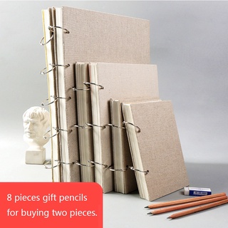 Sổ tay bìa vải lanh cứng 120 trang 160 gsm hai kích thước tùy chọn (có bán lẻ trang giấy)