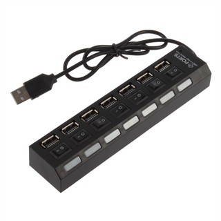 Hub usb chia 1 ra 7 cổng usb có đèn - hub usb 4 port 01 - MÀU ĐEN
