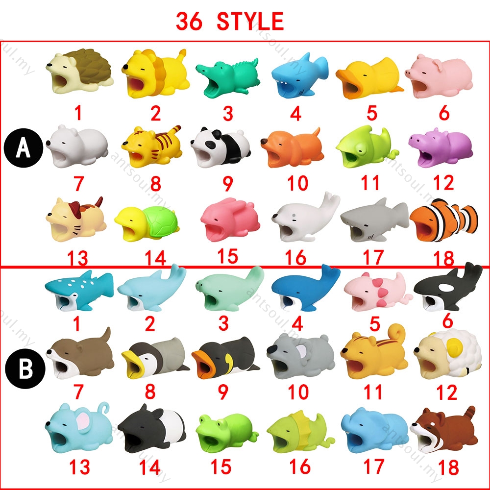 Phụ kiện thú silicon bọc bảo vệ đầu dây cáp sạc USB Cable Bite siêu cute siêu dễ thương