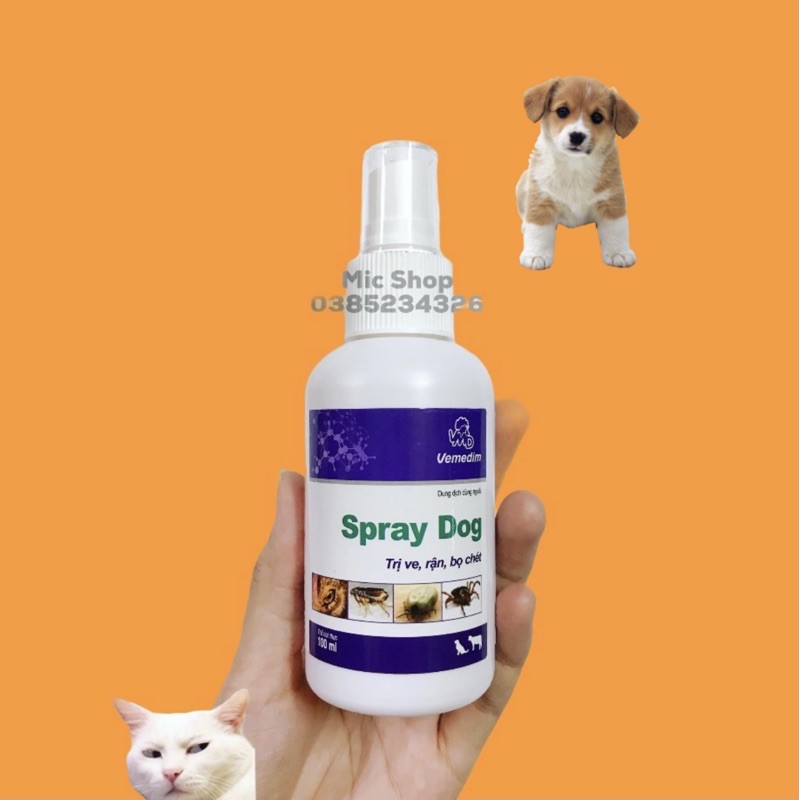 Xịt ve rận cho chó Spray dog Vemedim Shopee Việt Nam