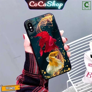 Ốp lưng iphone mặt kính cao cấp - Đôi cá Betta may mắn - 6/6plus/6s/6splus/7/7plus/8/8plus/x/.....