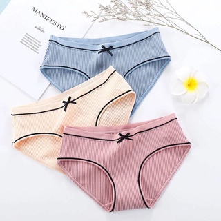 3 QUẦN LÓT NỮ COTTON TĂM ĐÍNH NƠ THOÁNG KHÍ ( DÀNH CHO NGƯỜI DƯỚI 50KG )
