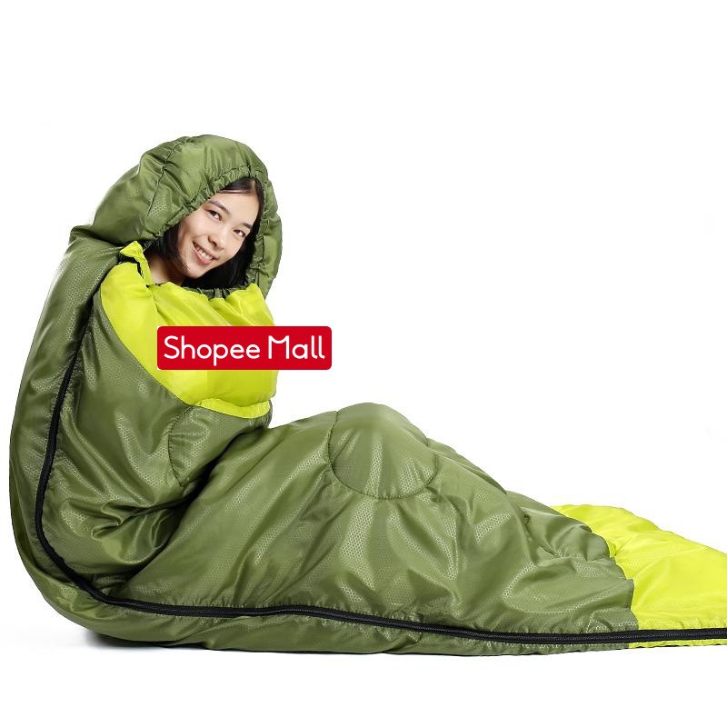 Ảnh (FREE SHIP) Túi Ngủ Văn Phòng Du Lịch Cao Cấp Có Trùm Đầu Lót Bông Chính Hãng Amalife 3