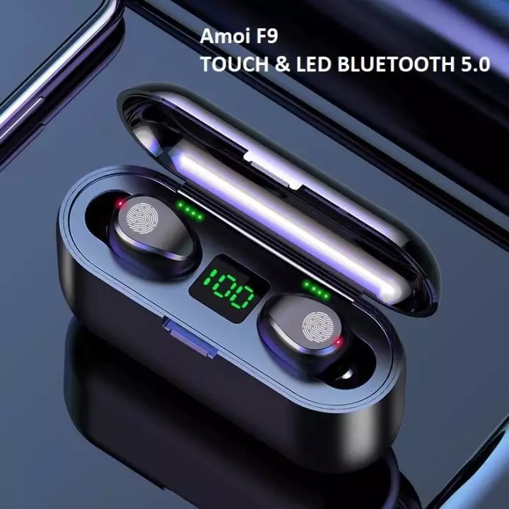 Tai Nghe Bluetooth AMOI F9 TWS 5.0 Không Dây Cao Cấp Chạm Cảm Ứng Pin 2500mAh Chống Nước IPX5 Dùng Cho IOS Và Android
