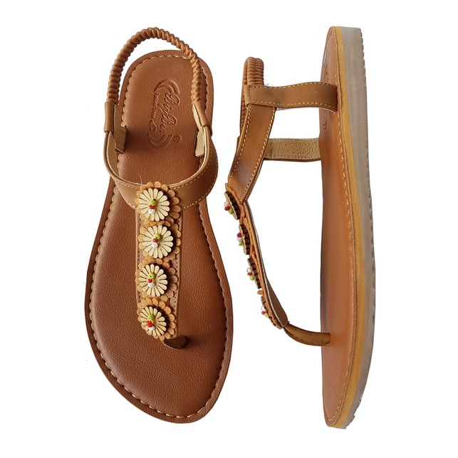 Giày sandal xỏ ngón nữ da bò thật BIGGBEN HKD460