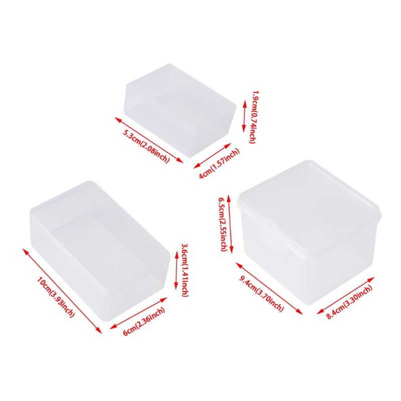 Cinnan Hình Chữ Nhật Nhựa Trong Suốt Hộp Bảo Quản Trang Sức Hạt Bộ Sưu Tập Hộp Đựng Organiz