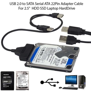 Cáp Nguồn USB 2.0 Sang SATA + USB Hộp Đĩa Cứng 2.5-Inch Dây Điều Khiển Dòng Chuyển Đổi