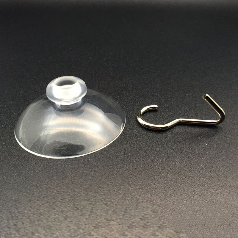 10 Móc treo có giác hút dán cửa kính trong suốt 32mm