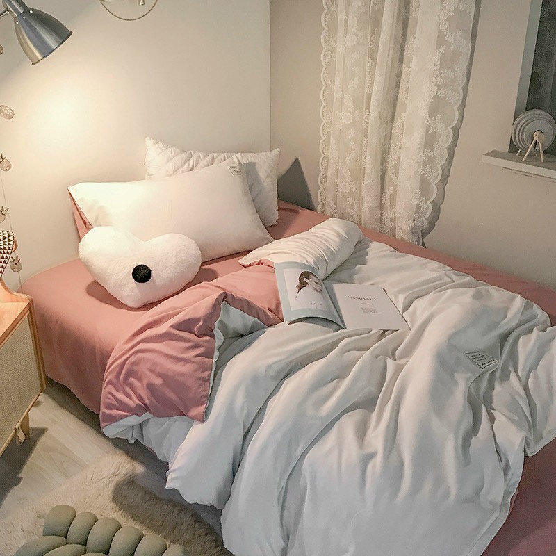Ảnh Bộ chăn ga gối Cotton Tici Đũi Nhập Khẩu dày dặn Bo Décor 1