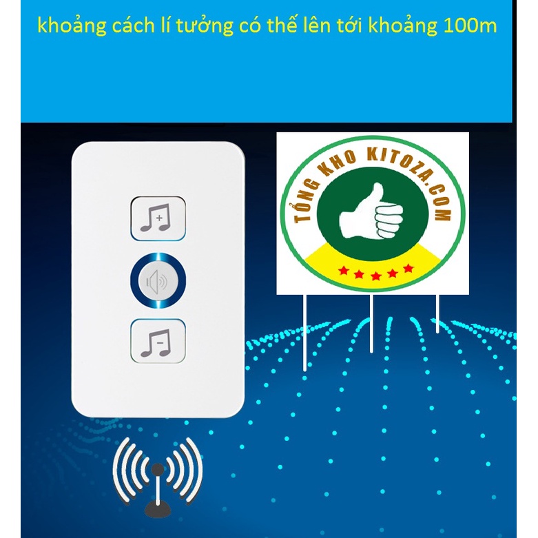 Chuông cửa chuông báo không dây  cực tốt (chuông bấm) u12 tongkhokitoza.com, bảo hành 1 đổi 1 trong 1 tháng
