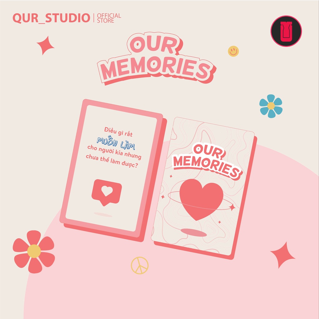 [CHÍNH HÃNG] Bộ Bài Tình Yêu Thấu Hiểu Our Memories –Card Game Bởi QUR STUDIO Gắn Kết Thấu Hiểu Dành Cho Các Cặp Đôi