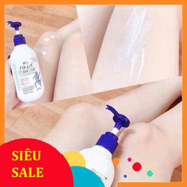 Sữa dưỡng thể chống nắng, trắng da Hatomugi hạt ý dĩ Naturie Nhật Bản