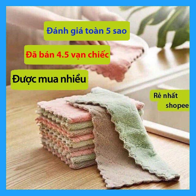 (TO DÀY) Khăn lau bếp đa năng 2 mặt siêu thấm (lau bếp, bát đĩa, bàn ghế…) kháng khuẩn (1chiếc)