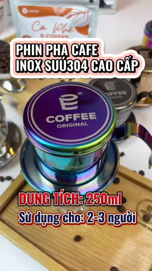Phin Inox pha cà phê inox cao cấp E COFFEE chuẩn SUS304 cỡ lớn sử dụng ...