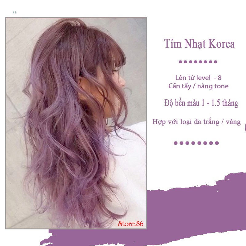 Thuốc nhuộm tóc LIGHT LAVENDER - TÍM LAVENDER NHẠT 100ml lên mầu chuẩn tone