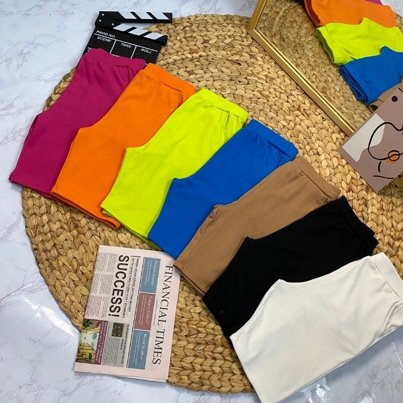 Quần Legging Nữ Lửng Thun Gân Cao Cấp Biker Đùi Ngố Cạp Cao Ôm Dáng Bigsize Có Túi Q29 ESHOP
