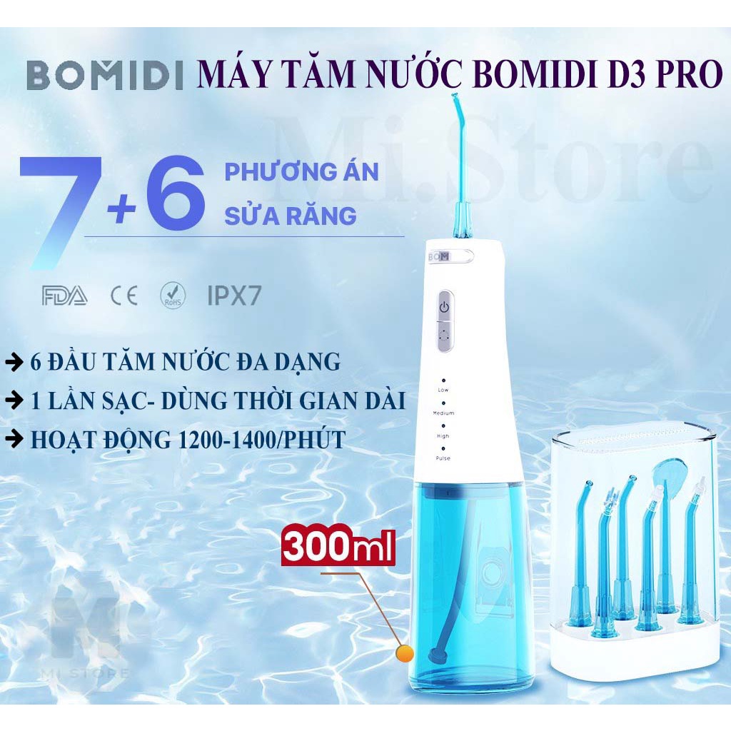 MÁY TĂM NƯỚC XIAOMI BOMIDI D3 PRO - Máy tăm nước cầm tay DUNG TÍCH ...